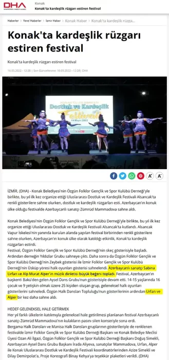 2022.05.16, DHA, DOSTLUK ve KARDEŞLİK FESTİVALİ